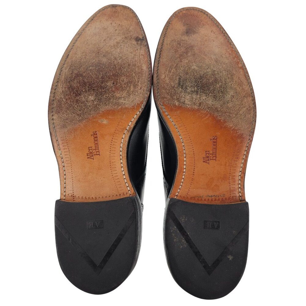 Vintage Allen Edmonds Dress Shoes Men's 10.5D Black Leather Cap-toe Oxfords USA - Picture 3 of 11